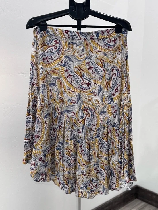 Shyanne Western/Bohemian Paisley Asymmetric Midi Pull-On Skirt Size XL - Picture 4 of 7